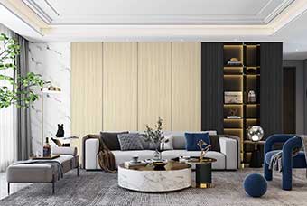 信阳轻奢风格-客厅